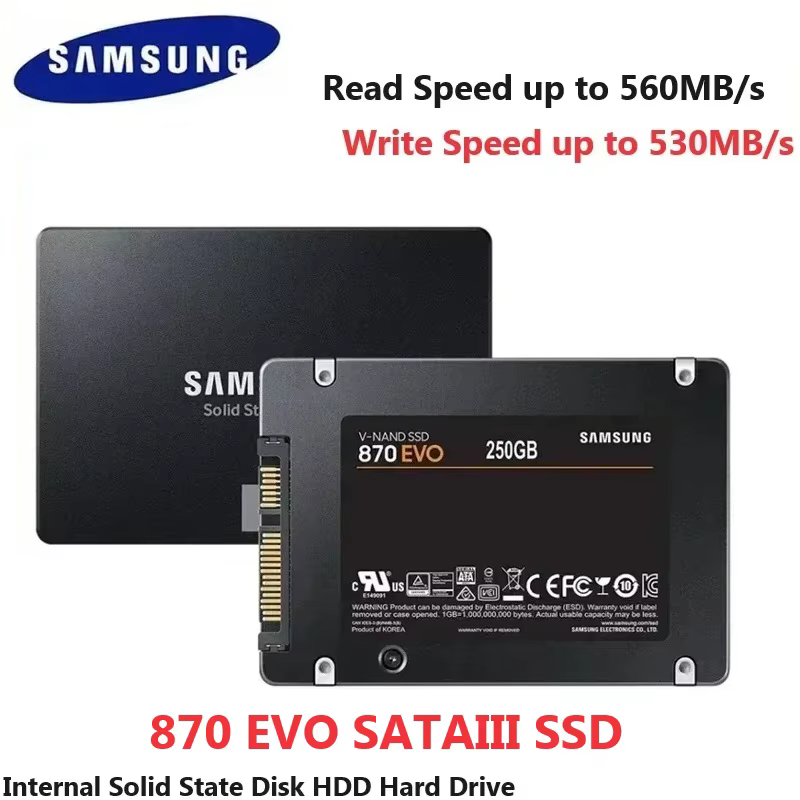 SAMSUNG 870 EVO SSD SATAIII MLC Disque dur interne à semi-conducteurs 2.5 HDD pour ordinateur portab
