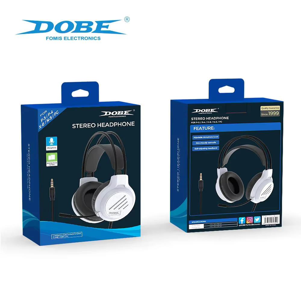 Casque de jeu universel TP5-3592 avec microphone à suppression de bruit pour PS5/PS4/Switch/XBOX/PC,