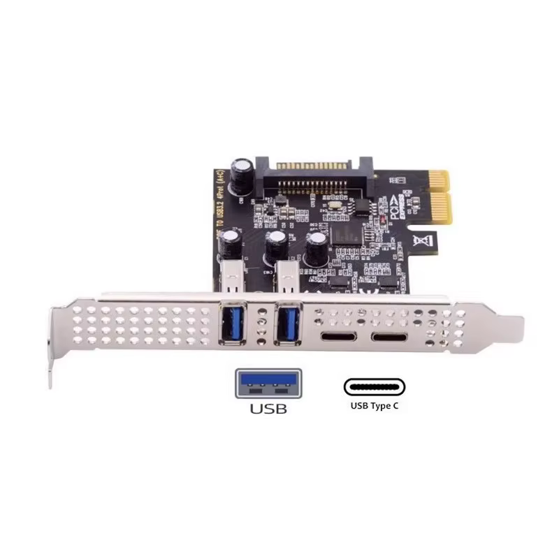 Carte d'extension PCIE vers USB 3.2 Gen1 5 Gbit/s, carte PCI Express 1x 4X 8X 16X, adaptateur d'exte