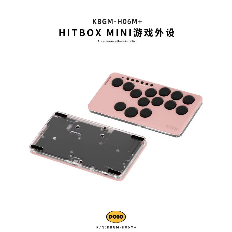 Clavier de jeu portable DOIO KBGM-H06M+ avec coque supérieure en alliage d'aluminium, sans fil et év