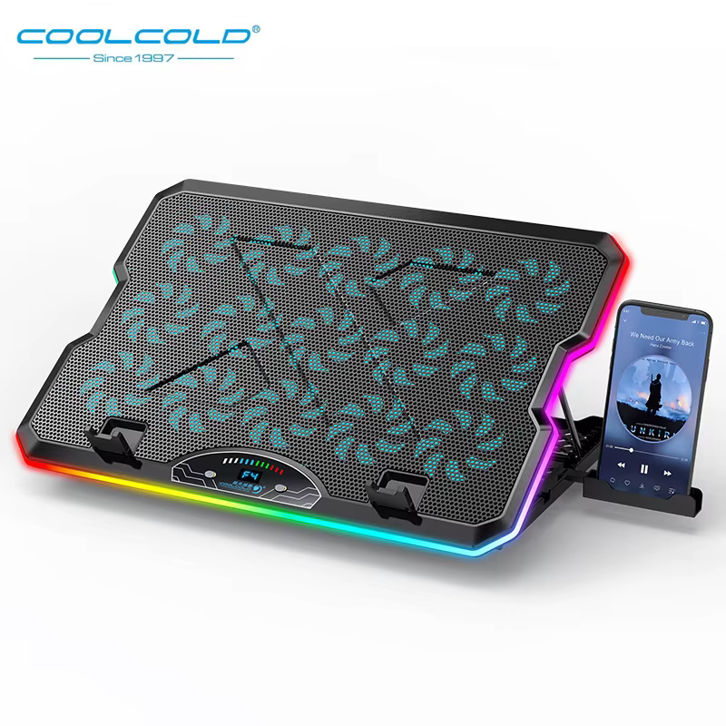 Coolcold-Refroidisseur d'ordinateur portable RGB Gaming Notebook Cool Stand Ergonomics 15 GérUSB Por