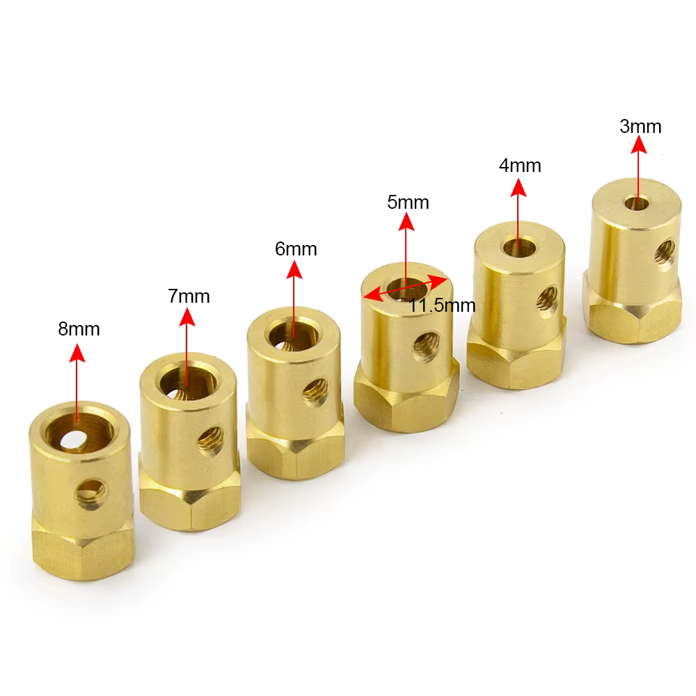 AXSPEED – coupleur d'accouplement hexagonal de roue de 12mm, adaptateur de manchon en laiton, connec