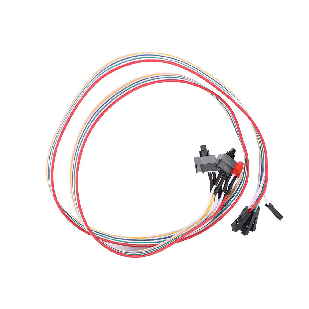 Boîtier ATX pour ordinateur de bureau, connecteurs d'alimentation, câble de commutation, câbles d'or