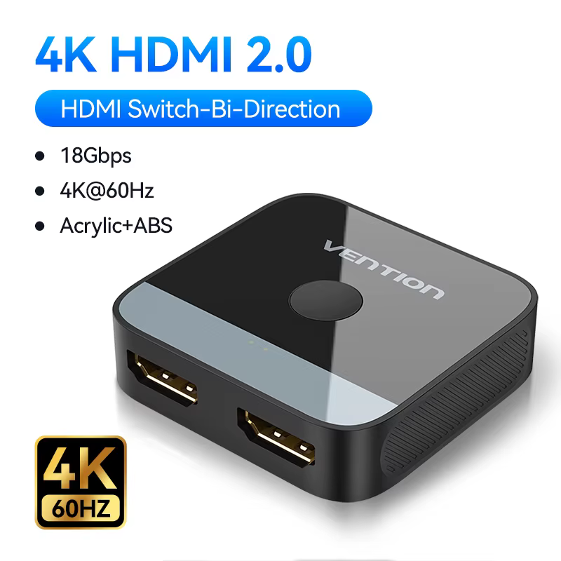 Vention – répartiteur HDMI 2.1, 8K, 60Hz, 4K120Hz, bidirectionnel, 2 en 1, pour TV, Xiaomi, Xbox, PS