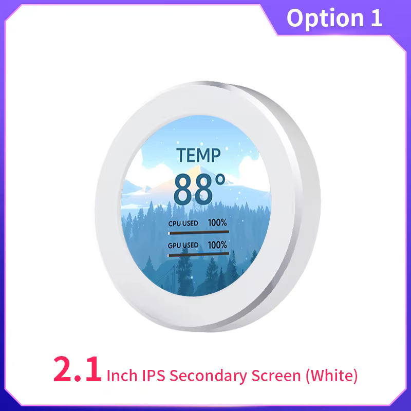 Écran secondaire IPS de 2.1 pouces, rond refroidi à l'eau, 480x480, CPU GPU RAM HDD, surveillance av