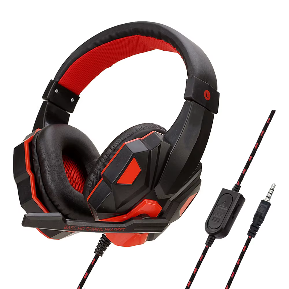 Casque de jeu filaire 3,5 mm avec microphone 120 °   Casque de jeu stéréo PC réglable pour PS4, PS5,
