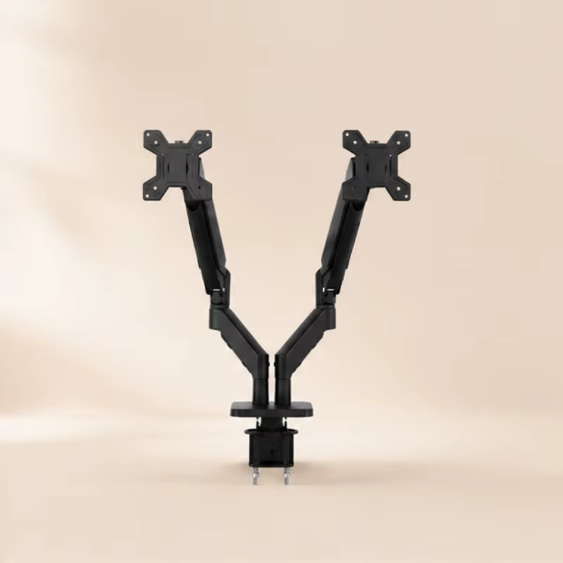 Support de bureau robuste pour deux écrans, bras rotatif multi-angles, support stable et peu encombr