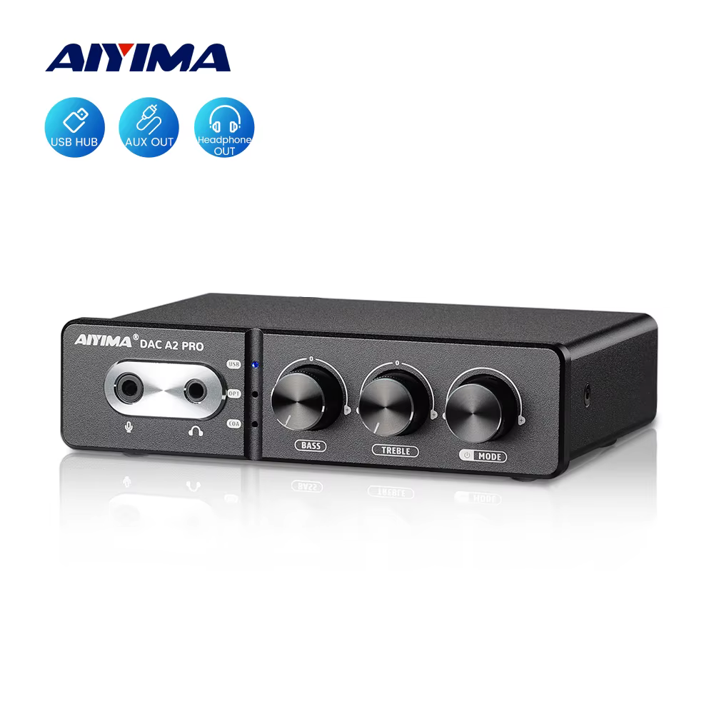 AIYIMA Audio DAC-A2 PRO USB Gaming DAC amplificateur de casque Hub USB Mini décodeur pour PS5 casque