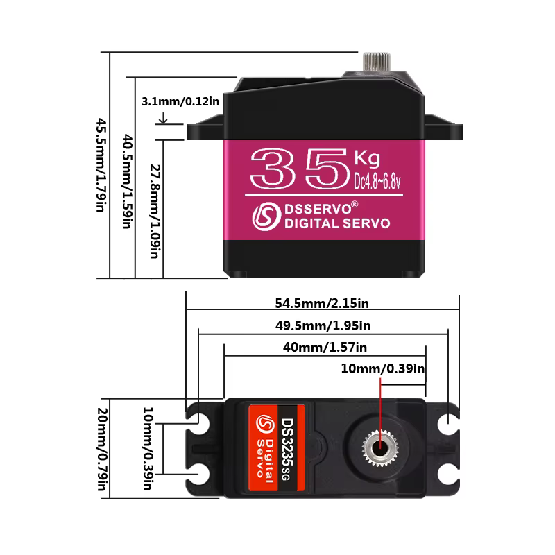 1X Servo étanche 20Kg 25Kg 30Kg 35Kg 40Kg servo haute vitesse engrenage métallique Servo numérique R