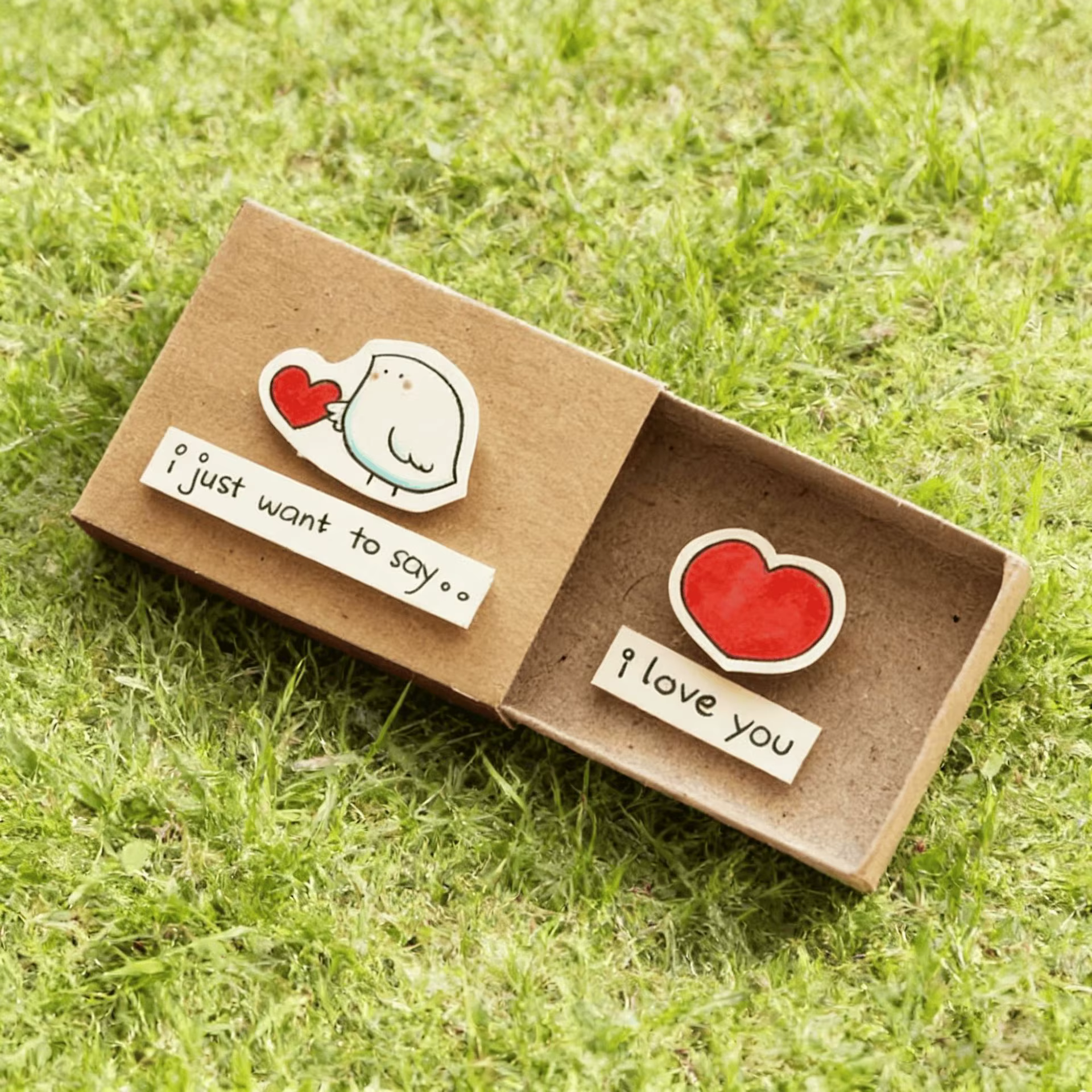 Carte de boîte d'amour faite à la main – Message romantique « Je t'aime » Cadeau pour la Saint-Valen