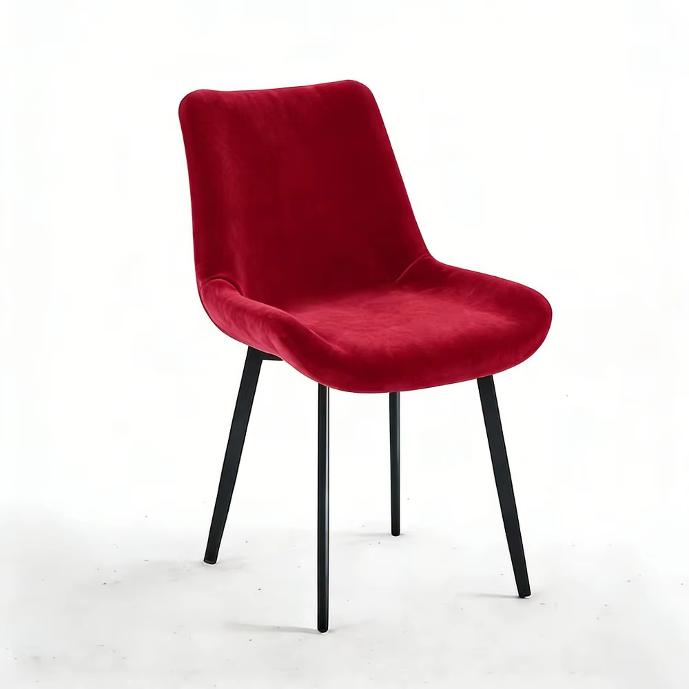 Housses de chaise de salle à manger en velours, couverture intégrale, dossier incurvé, dossier court