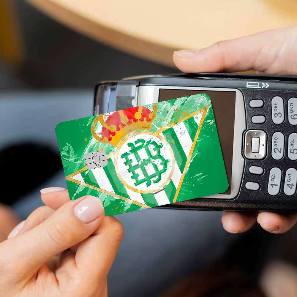 Film autocollant pour carte bancaire R-real-l B-betis-s sport, ultra-fin et résistant à la décolorat