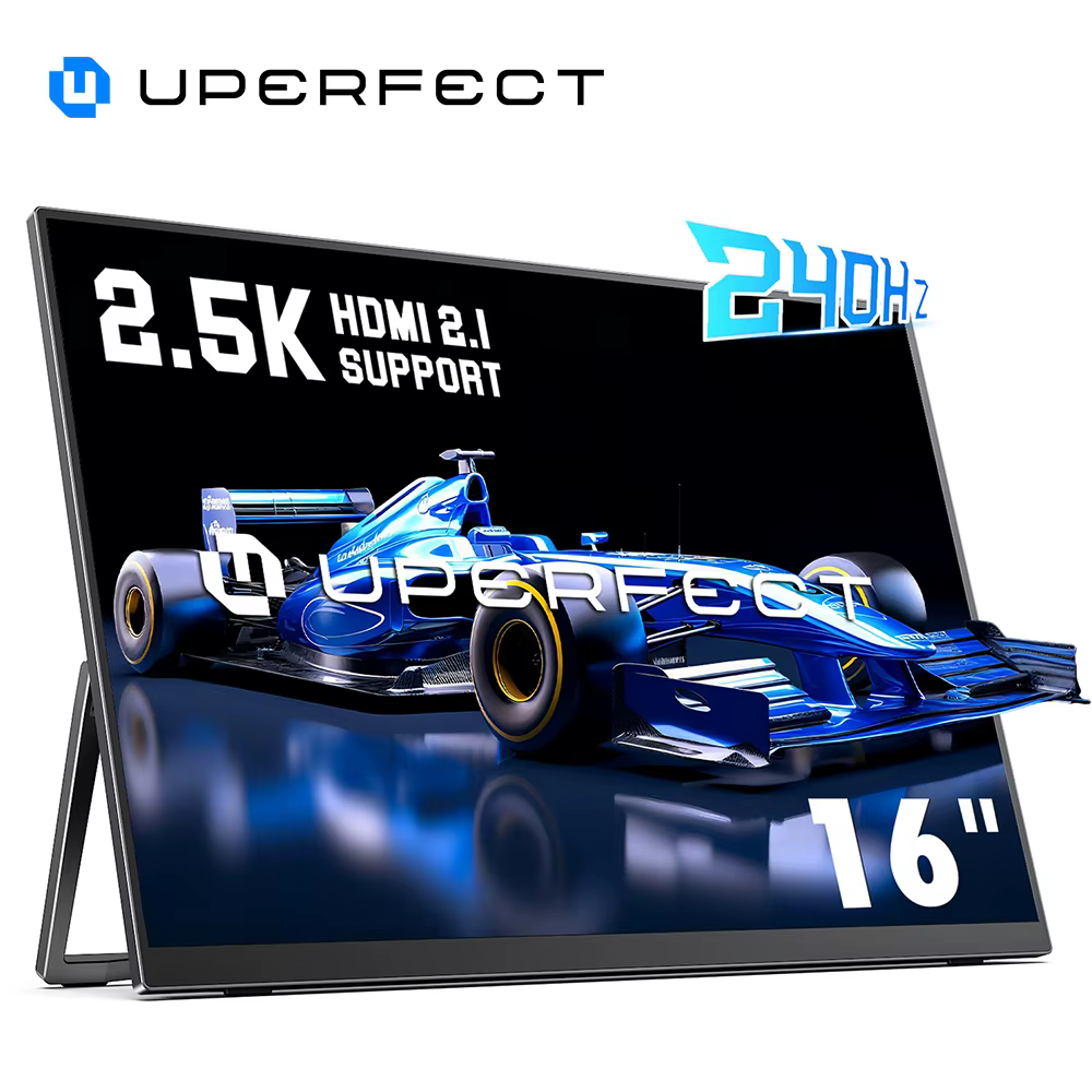 Moniteur portable QLED 16" 240 Hz UPERFECT pour PC et ordinateur portable : résolution 2,5K (2560 x