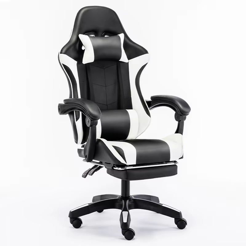 Une chaise de jeu ergonomique pour ordinateur, chaise de gaming avec support lombaire en coussin dou