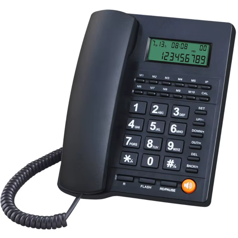 Téléphone fixe filaire avec gros bouton, matin, identification de l'appelant, partenaires, bureau, h