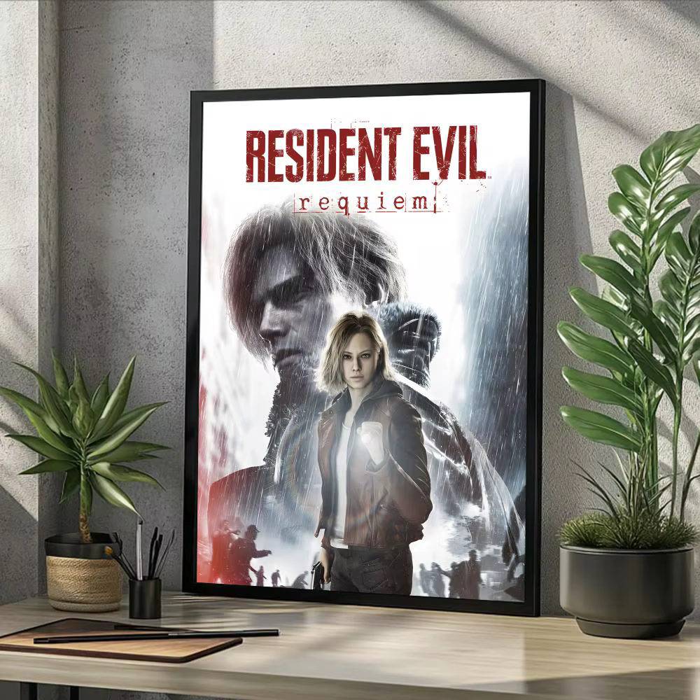 Autocollant d'affiche du jeu R-Resident Evil Requiem, auto-adhésif pour salle de jeux, chambre à cou