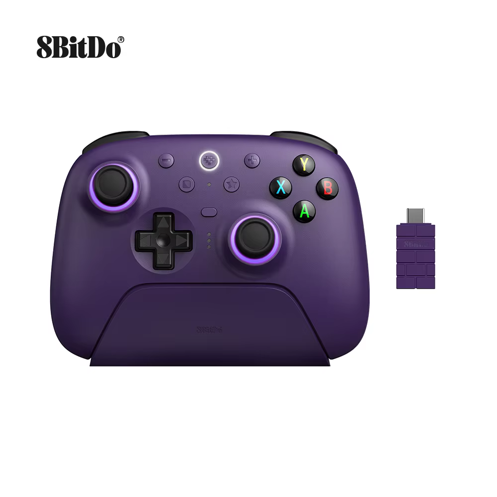 8BitDo Ultimate 2 contrôleur de jeu sans fil 2.4G avec station de charge, manette de jeu Bluetooth T
