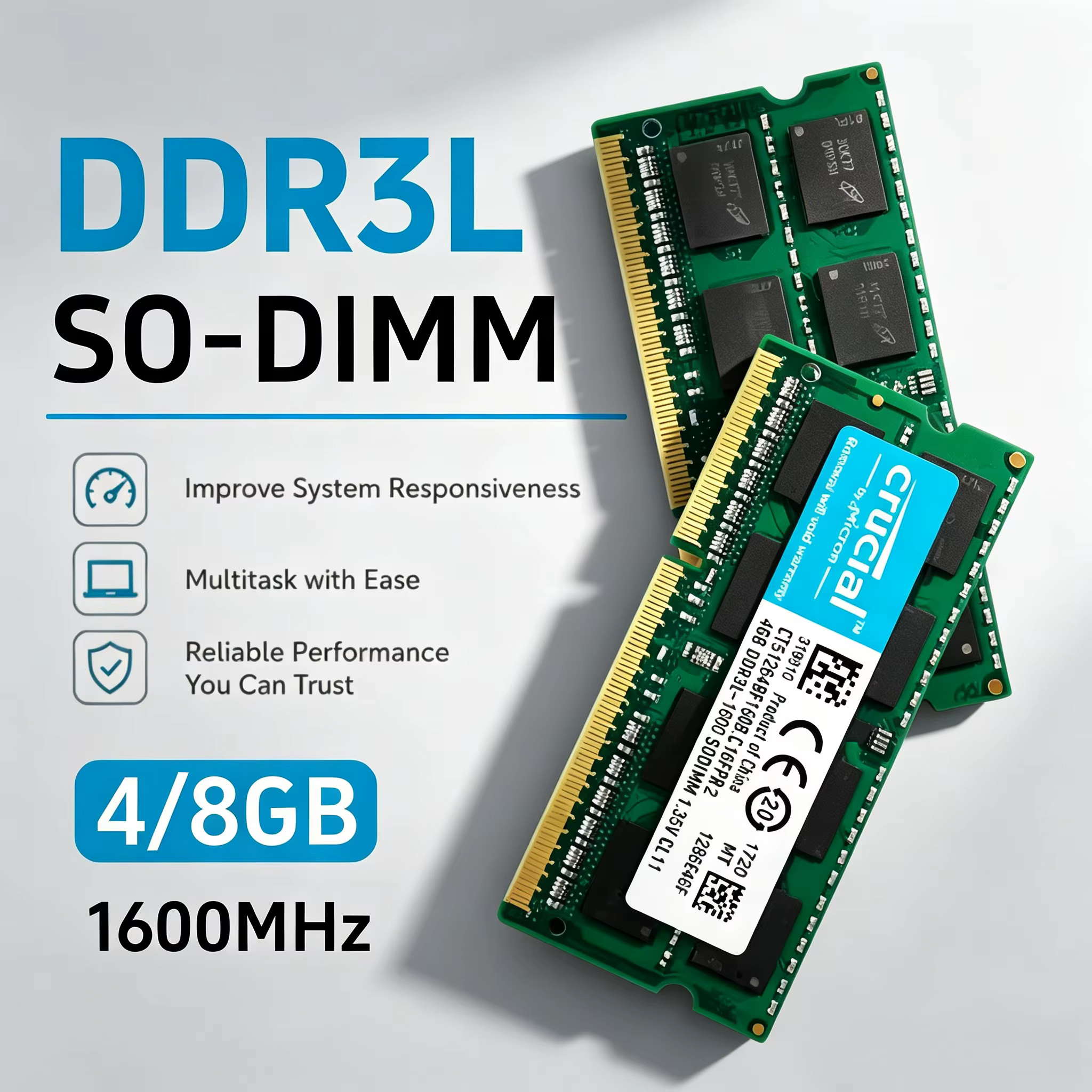 Mémoire pour ordinateur portable DDR3L 4 Go 8 Go 1600 MHz 2xPC3-12800S 204 broches SO-DIMM RAM pour