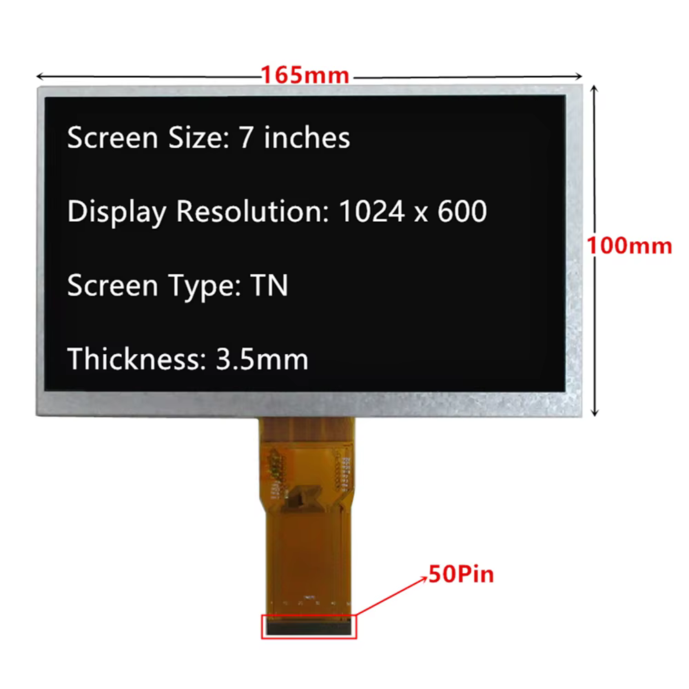 Panneau d'écran LCD universel 6.5/7/8/9/10.1 pouces, 40 broches/50 broches, pour tablettes, navigate