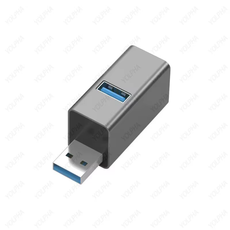 Hub USB 3 ports, haute vitesse, transfert de données rapide, mini-extenseur USB portable pour PC, or