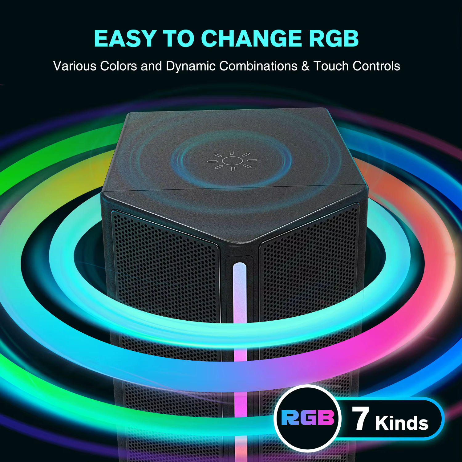 FIFINE – boîte de son de jeu avec son Surround stéréo, haut-parleur USB RGB avec contrôle Vol pour P