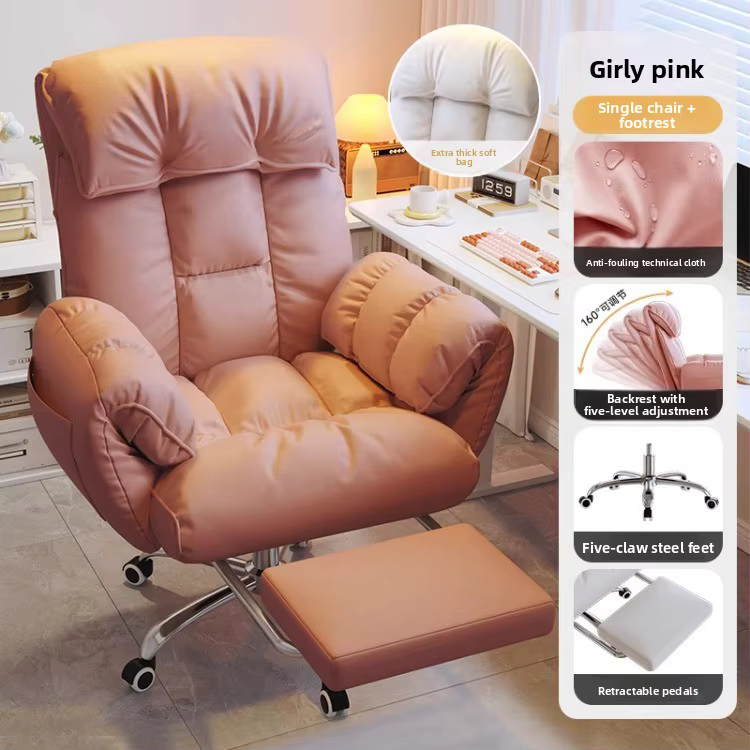 Chaise de bureau ergonomique confortable pour de longues heures, dossier en métal inclinable, chaise