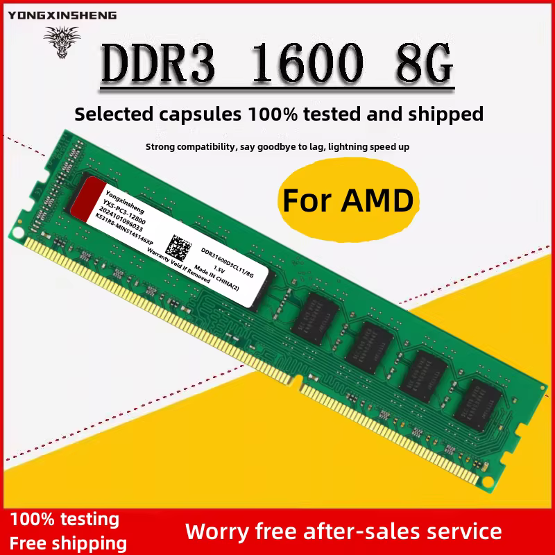 Carte mère AMD dédiée DDR3 4GB 8GB 1333 1600MHZ RAM mémoire de bureau 1.5V 240 broches CPU Intel non