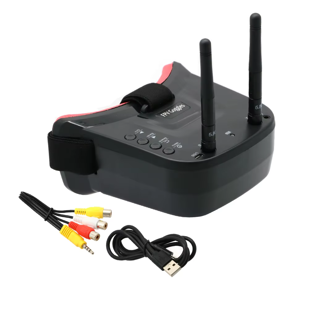 Lunettes FPV à double antenne 5.8G 40CH, casque vidéo avec écran LCD 4.3 pouces, moniteur NTSC/PAL D