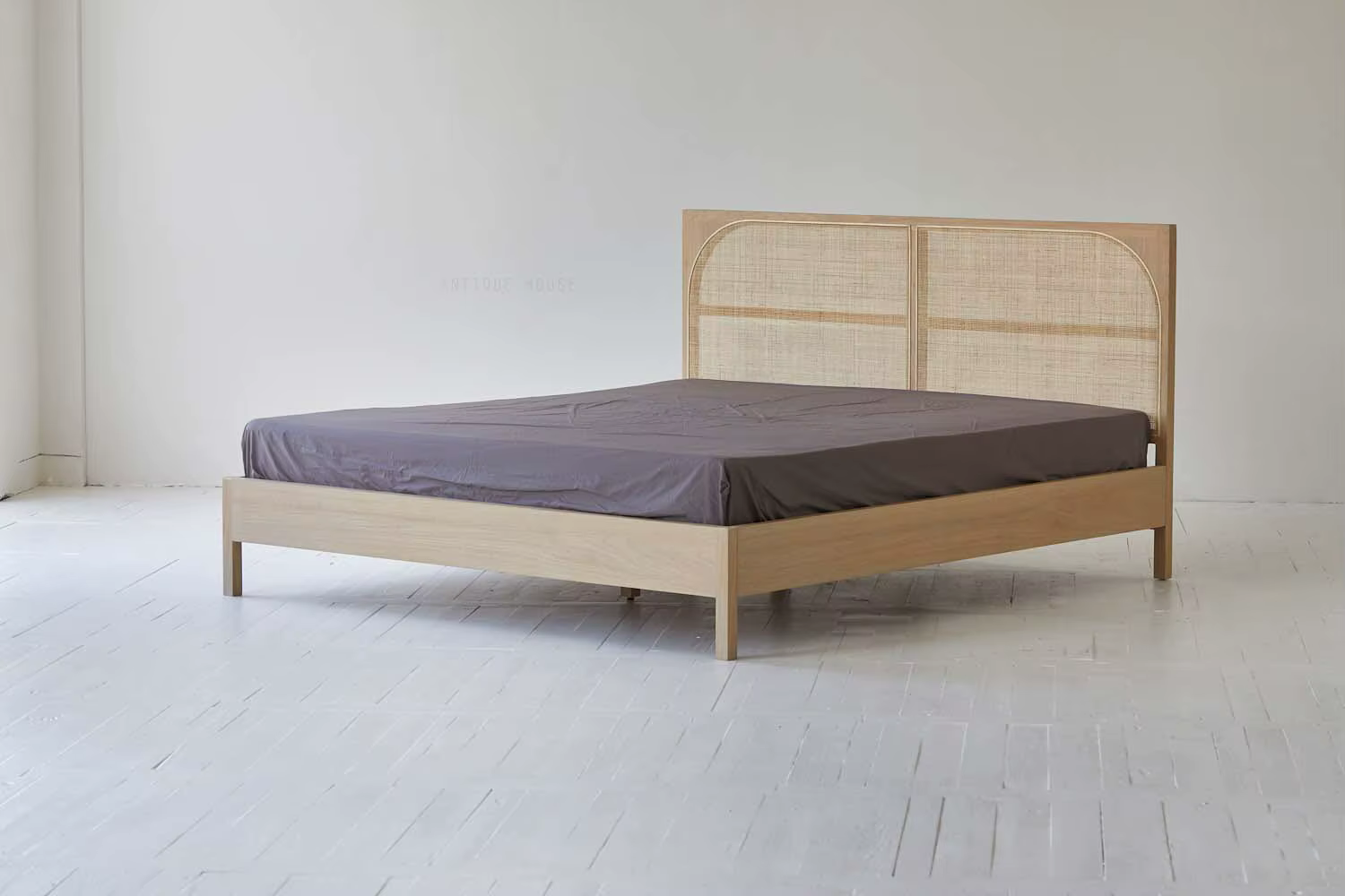 Meubles organiques Boho naturels, meubles de chambre à coucher japonais, meubles de lit modernes en