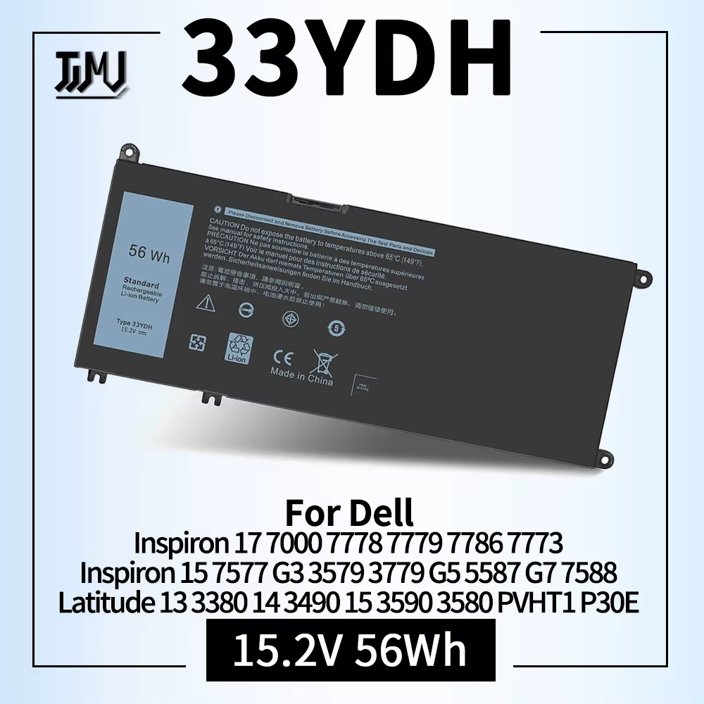 56WH 33YDH Batterie pour ordinateur portable Dell Inspiron 17 7000 7778 7779 7786 7773 15 7577 G3 35