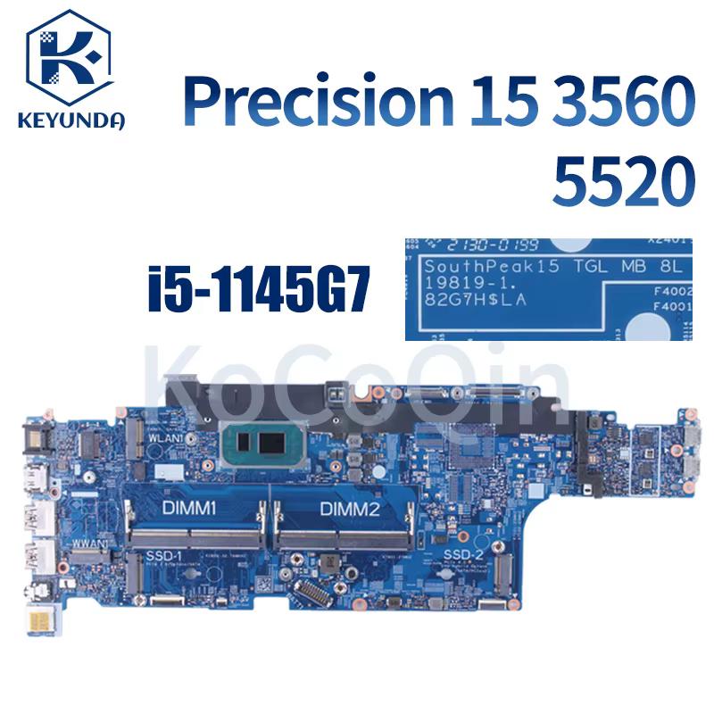 19819-1 Pour Dell Precision 15 3560 5520 Ordinateur Portable Carte Mère 0G60M3 0625JD 0DPC2R 073T17 