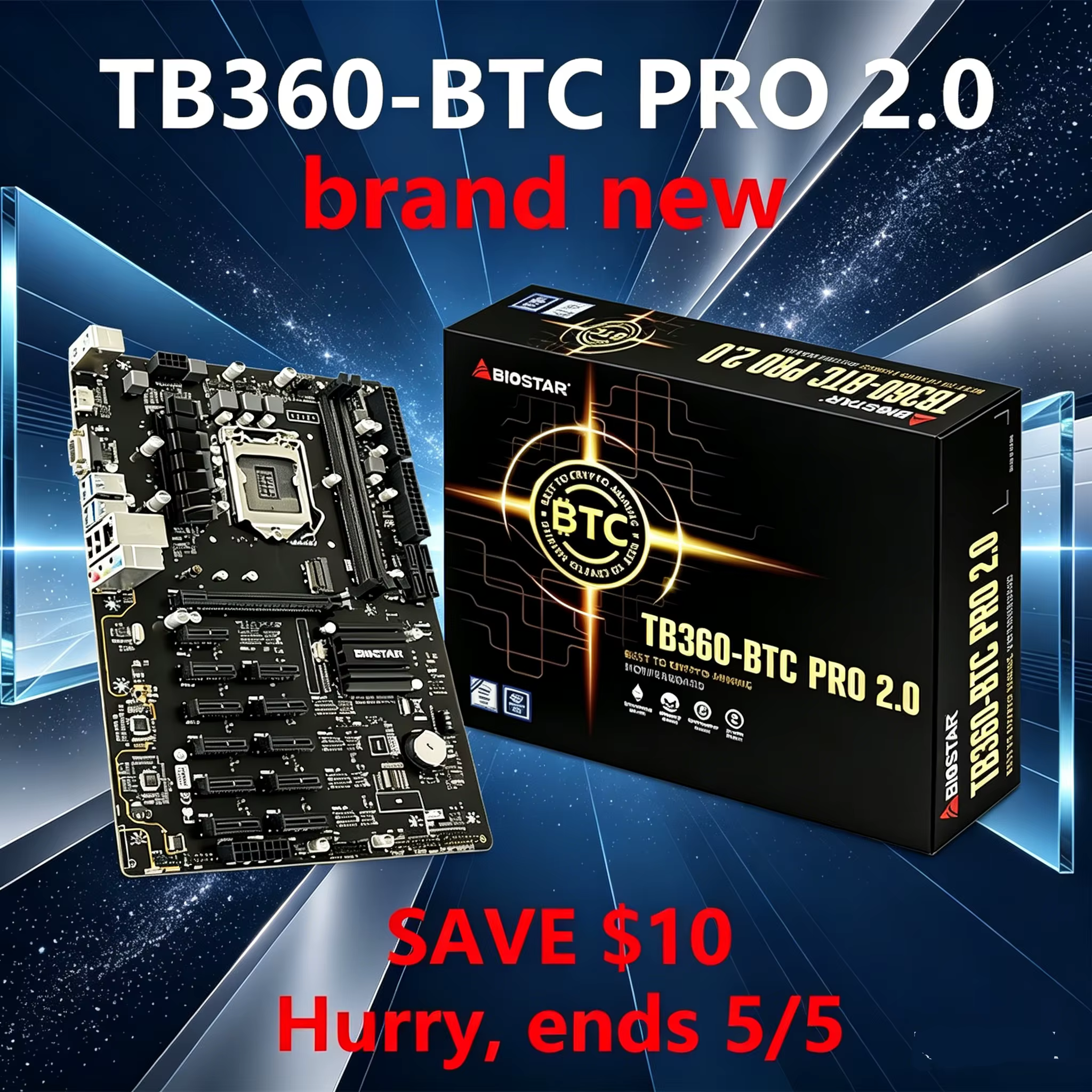 Carte mère B360 LGA 1151 BIOSTAR TB360-BTC PRO 2.0 CPU pour processeurs de 8e et 9e génération i9-99
