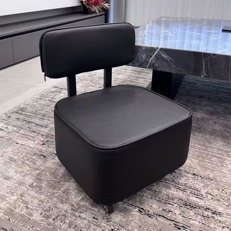 Chaise simple pivotante, chaise de loisirs créative, canapé simple en cuir véritable 420mm