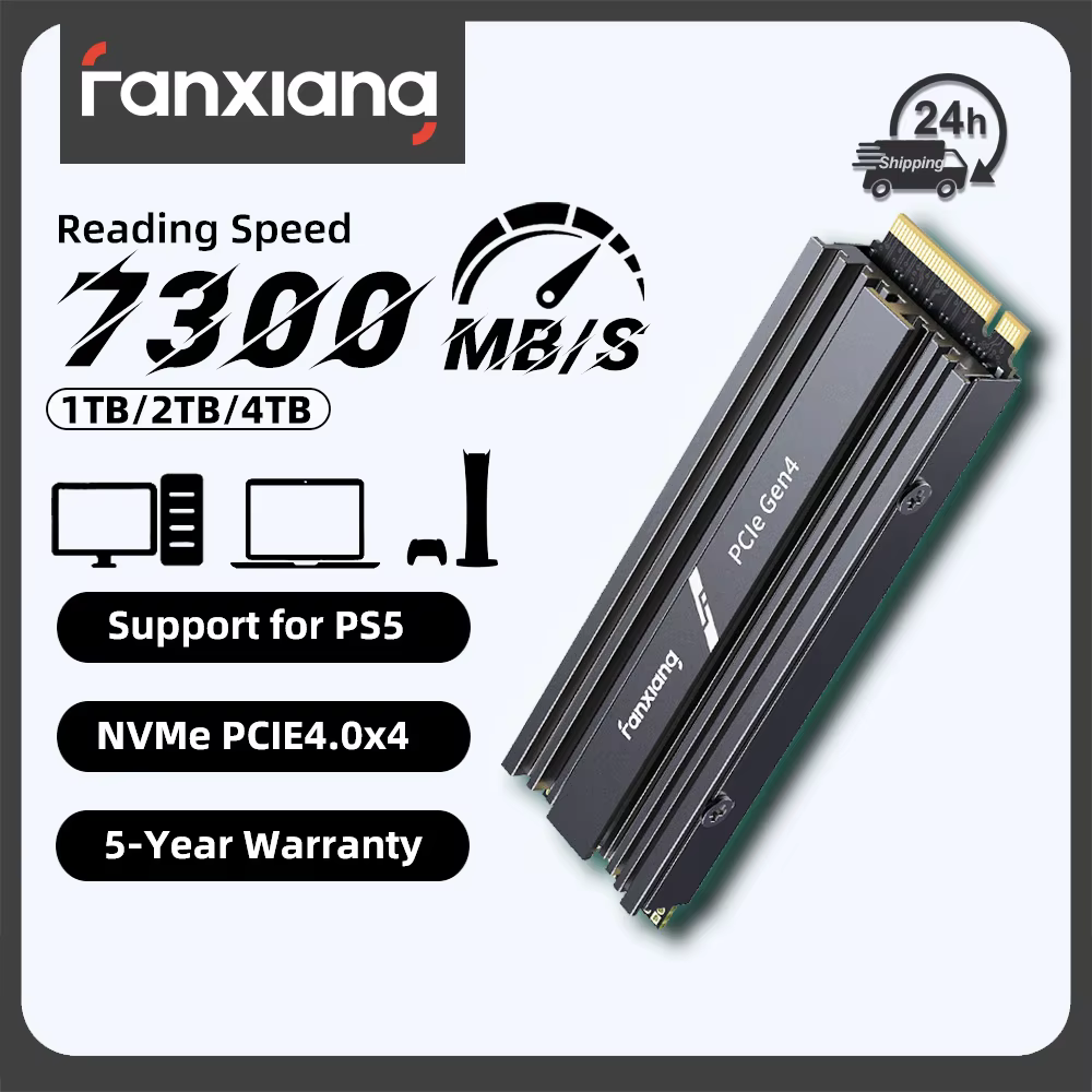 Fanxiang S880R 7450MB/s SSD NVMe M.2 2280 PCIe Gen 4 SSD de jeu 4TB 2TB 1TB Disque dur interne à sem