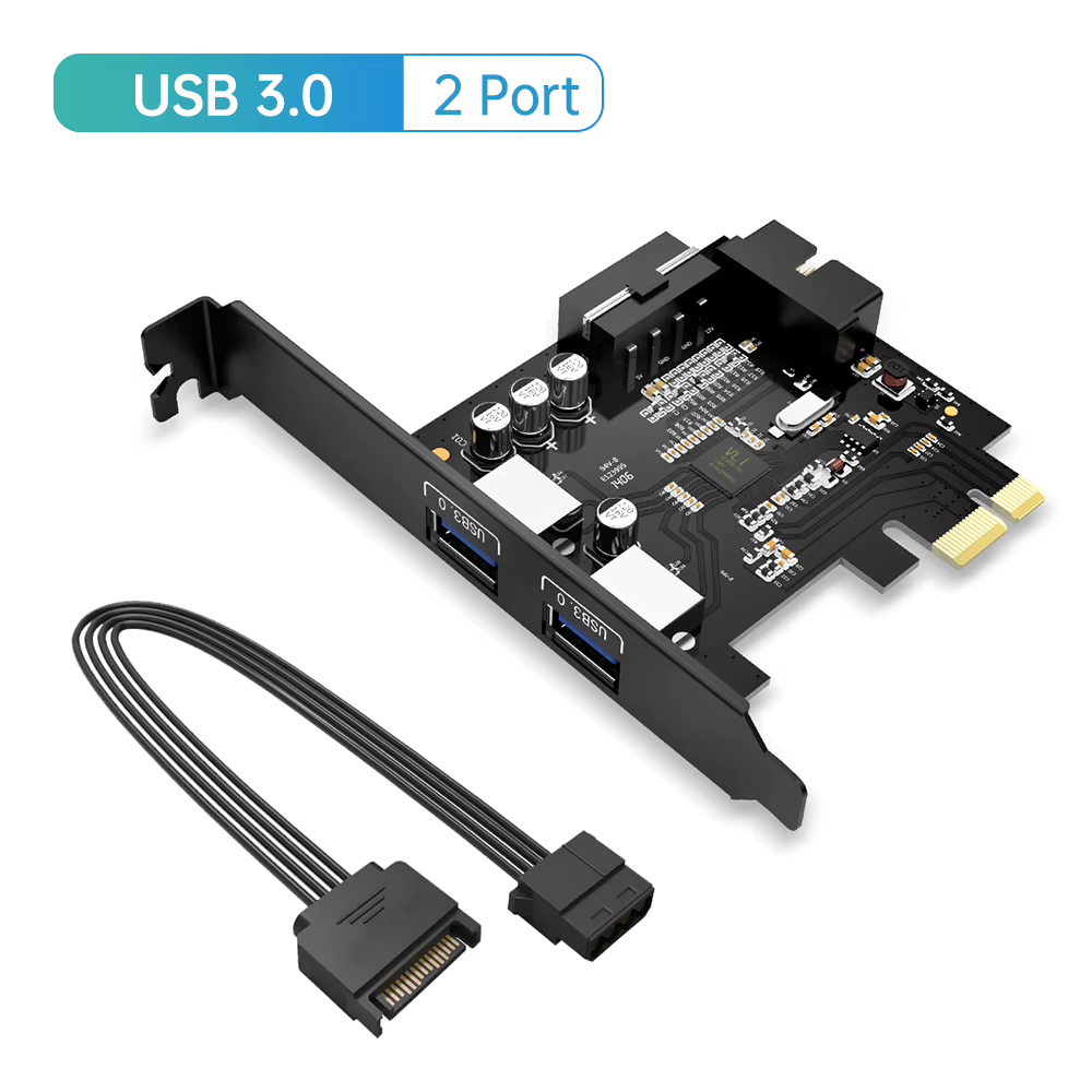 ORICO Smile Speed-Carte PCI-E Express avec connecteur d'alimentation SATA 15 broches, 2/5/7 ports US