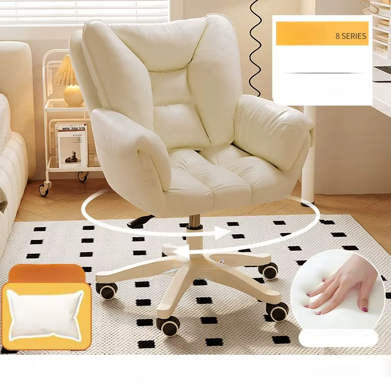 Chaise d'Ordinateur Confortable pour Chambre à Coucher de Fille, Mobilier de Jeu, Relevant le Dossie