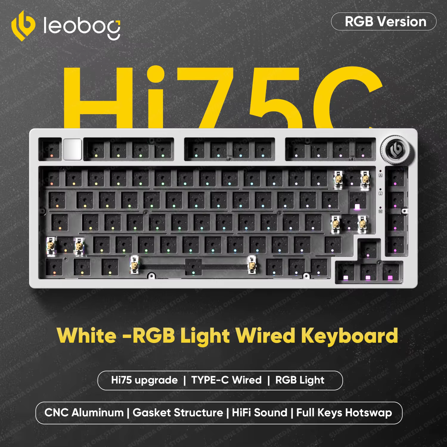 Clavier de jeu sans fil personnalisé Leobog Hi75C Pro 75 81 touches en aluminium BT 2.4G filaire Hot