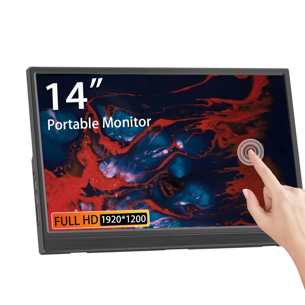Moniteur portable tactile 16/15,6/14 pouces FULL HD avec écran HDMI, dalle IPS, pour PC/téléphone/or