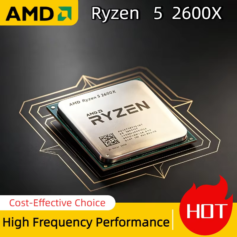 Processeur AMD Ryzen 5 2600X R5 2600X 3,6 GHz 6 cœurs 12 threads 95 W LGA AM4 pour jeux, sans emball