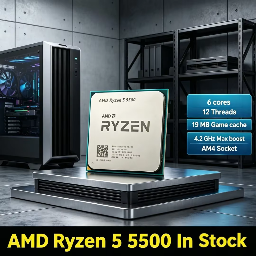 Processeur AMD Ryzen R5 5500X 6 cœurs 12 threads 4,2 GHz débloqué pour PC de jeu, socket AM4, économ