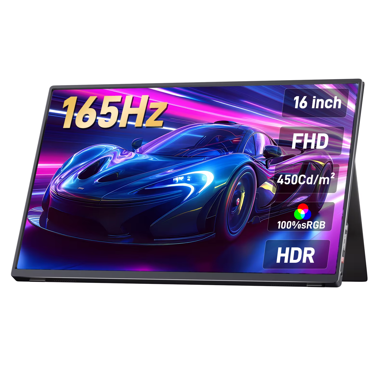 Moniteur portable 16 pouces 2,5K 165 Hz 144 Hz 1920*1200 16:10 100% sRGB 450 cd/m² Écran de jeu pour