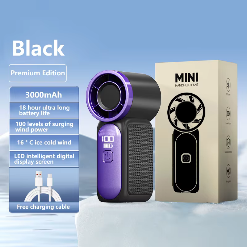 Ventilateur portable pliable Lenovo, mini ventilateur de bureau, 5 vitesses, puce AI intégrée, port 
