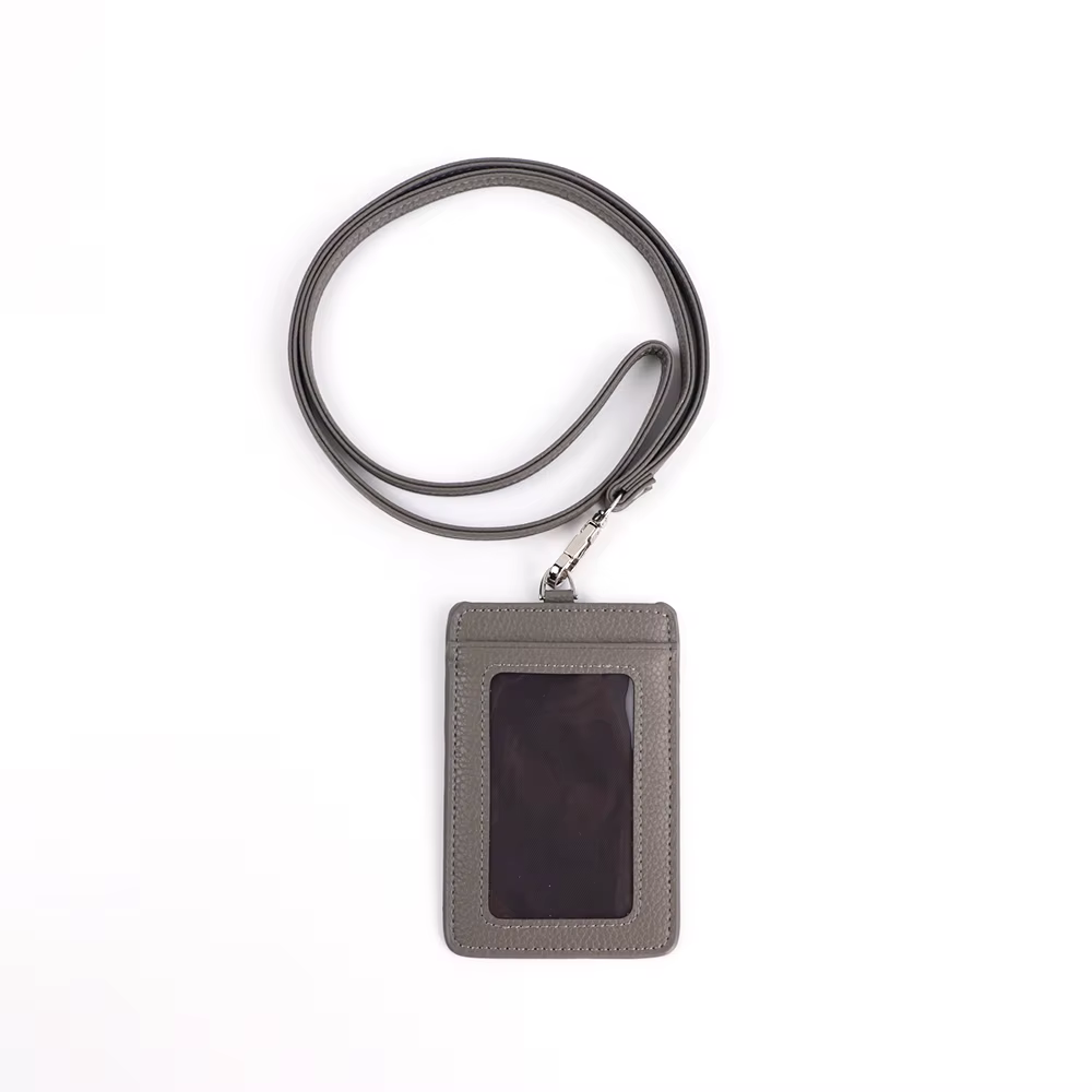 Porte-cartes de travail multifonctionnel en cuir personnalisé avec cordon, pour hommes et femmes, po