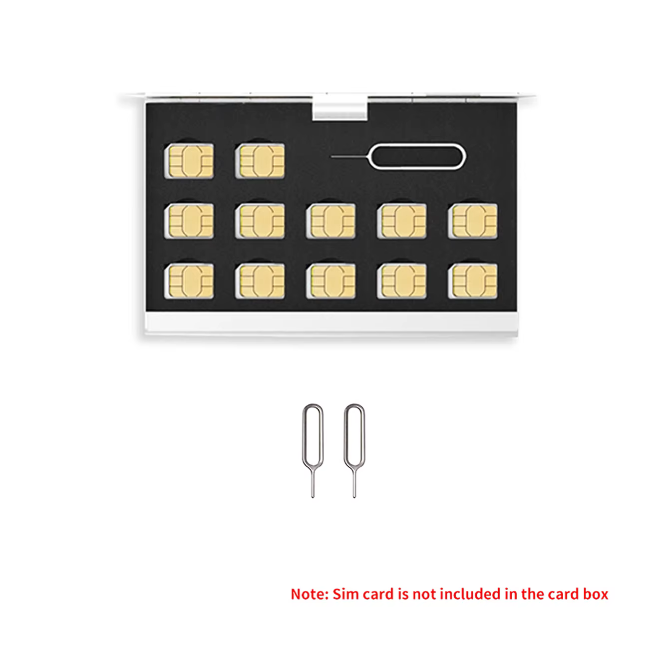 Boîte de rangement portable en aluminium pour cartes SIM et cartes mémoire Nano, avec 12 emplacement