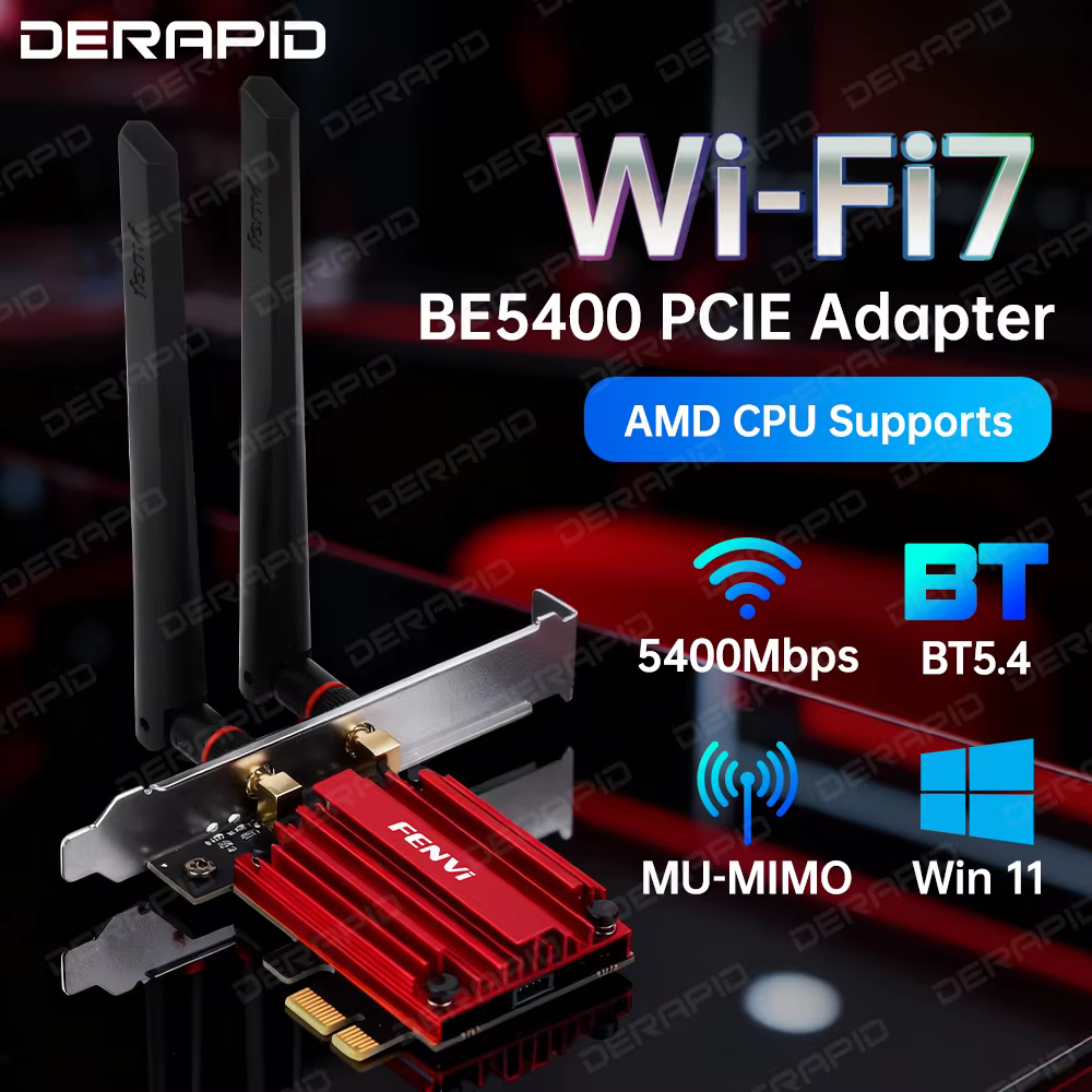 Carte réseau WiFi 7 MT7925 PCIE, adaptateur sans fil Bluetooth 5.4, 5400Mbps, Tri bande 2.4G 5G 6GHz