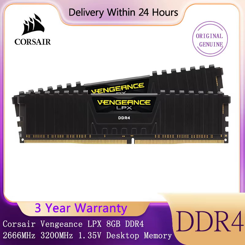 Corsair Vengeance LPX 8 Go DDR4 3600 MHz 3200 MHz 2666 MHz 2400 MHz 1,35 V Mémoire de bureau XMP2.0 