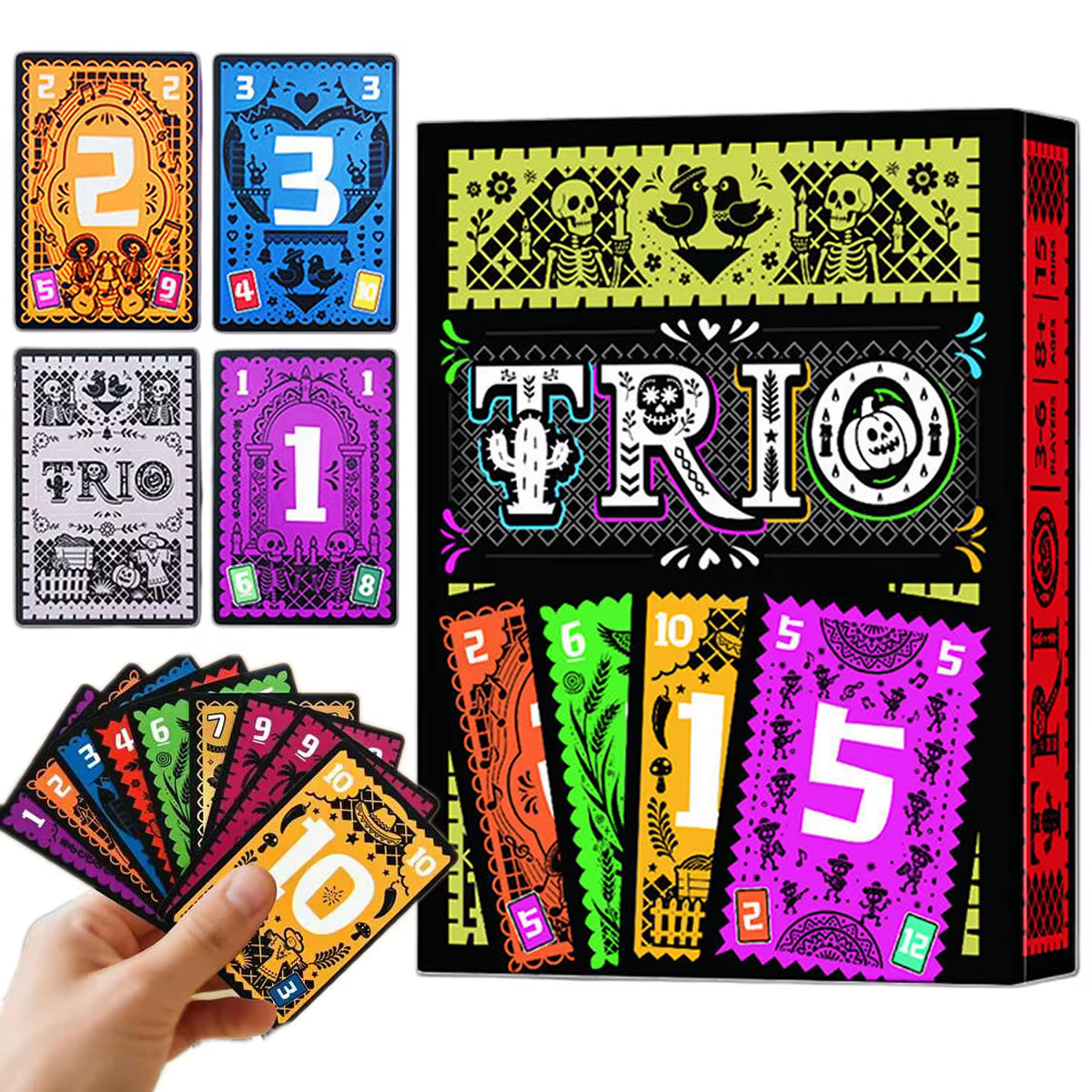 Jeu de cartes stratégique TRIO, jeu de société amusant pour la famille et les amis, 3 à 6 joueurs, j