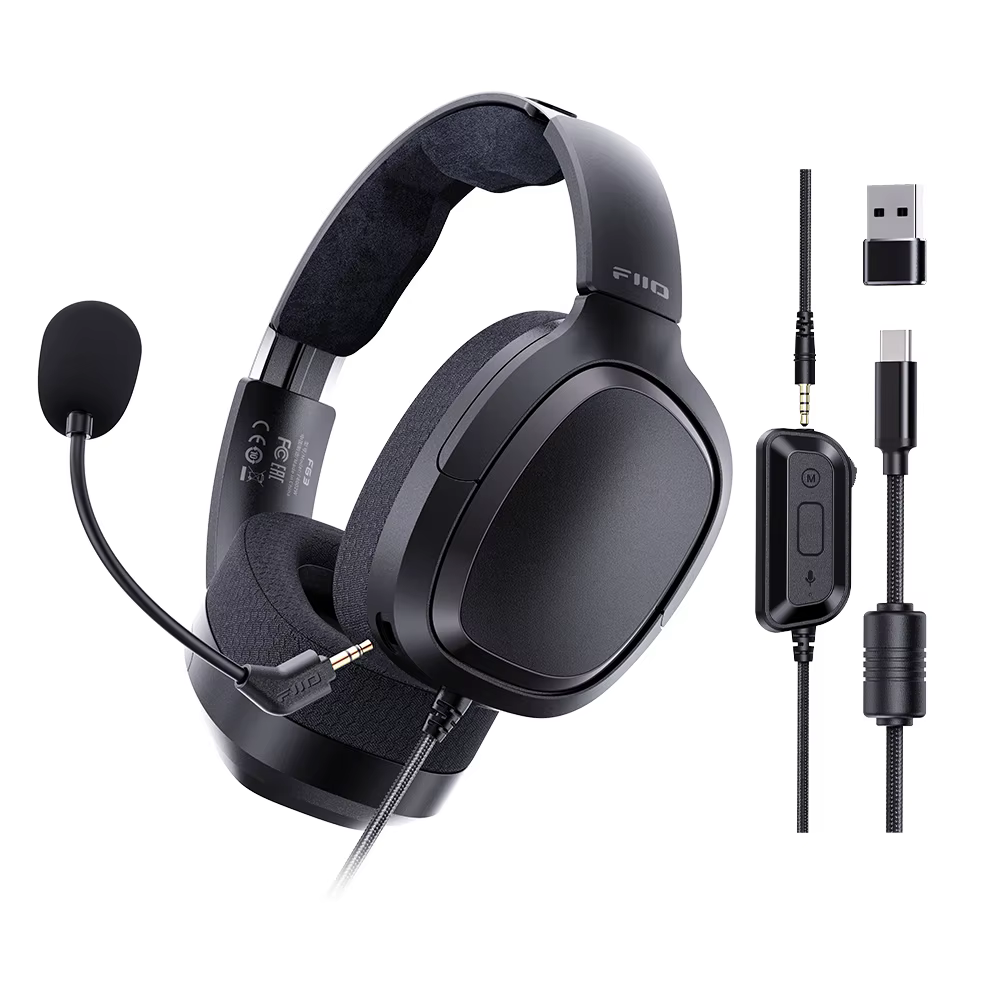 Casque de jeu USB FIIO FG3 HIFI, double haut-parleur dynamique, microphone ENC, son surround virtuel