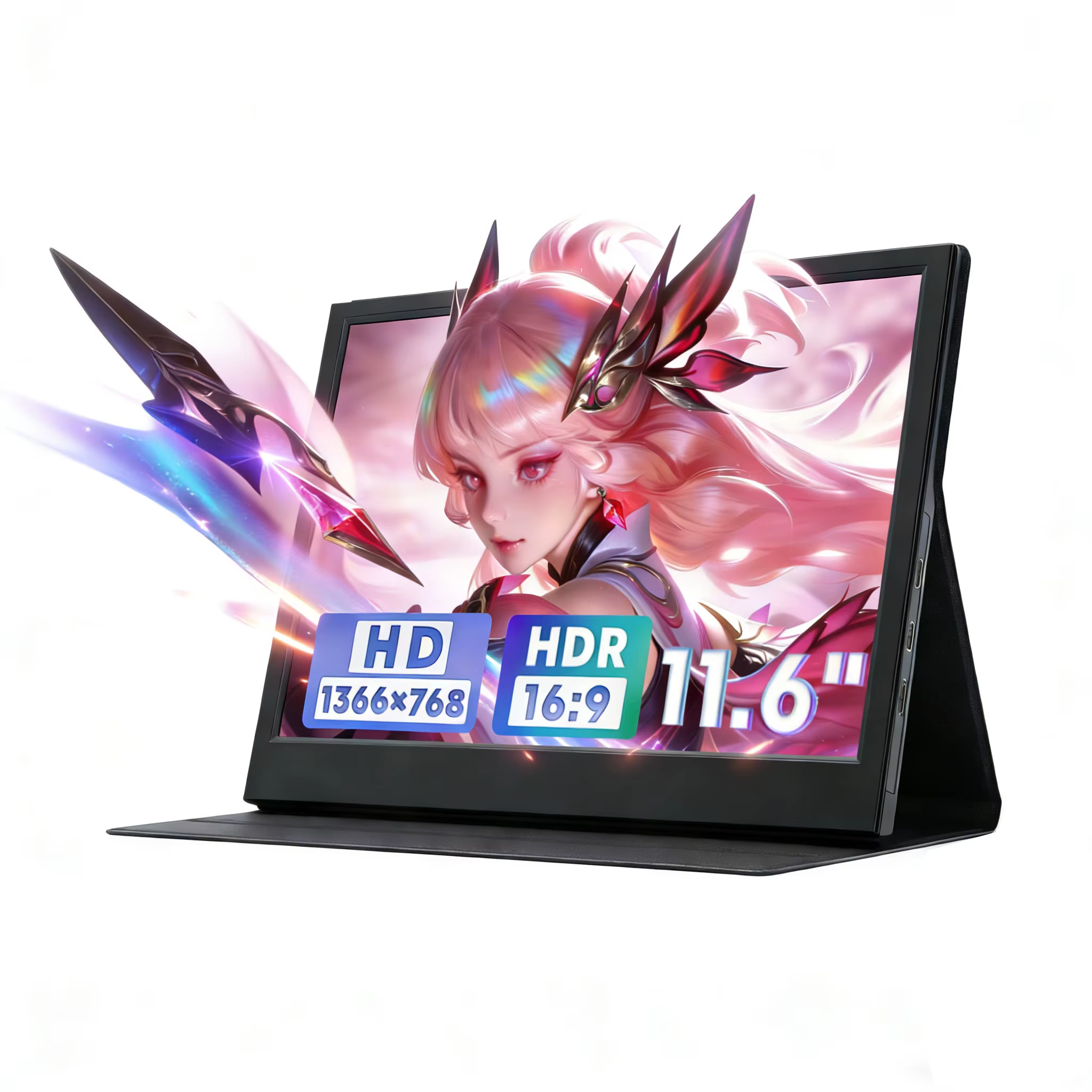 Moniteur portable 11,6 pouces 16:9 60Hz, écran de jeu 72% FHD IPS 250Cd/m², compatible avec les appa