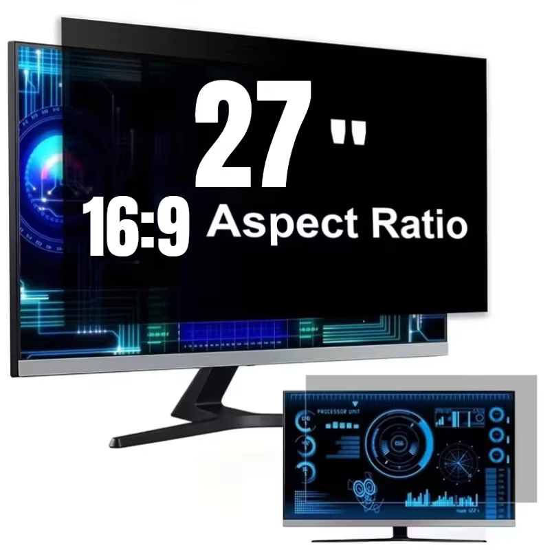 Écran de confidentialité pour moniteur d'ordinateur de 24 pouces – Filtre anti-lumière bleue amovibl